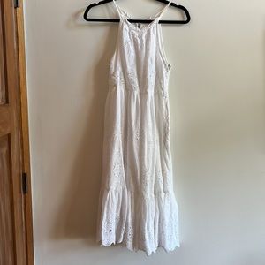Maeve Anthropologie boho style white summer eyelet dress